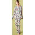 Hanging Ornaments Stretch Long Sleeve 2 Piece Classic Pajamas (1X-3X)